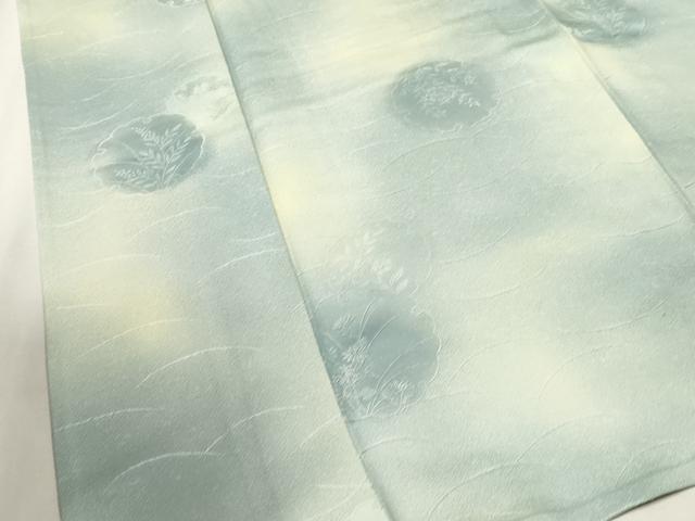 平和屋着物▽上質な小紋 単衣 雪輪草花地紋 暈し染め 正絹 逸品 CAAT0784dy