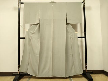 平和屋着物▽上質な色無地 単衣 白録色 正絹 逸品 CAAT0794dy