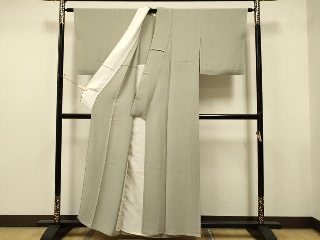 平和屋着物▽上質な色無地 単衣 白録色 正絹 逸品 CAAT0794dy