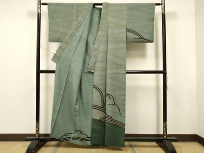 平和屋着物▽訪問着 単衣 吉祥文 正絹 逸品 CAAT0795dy