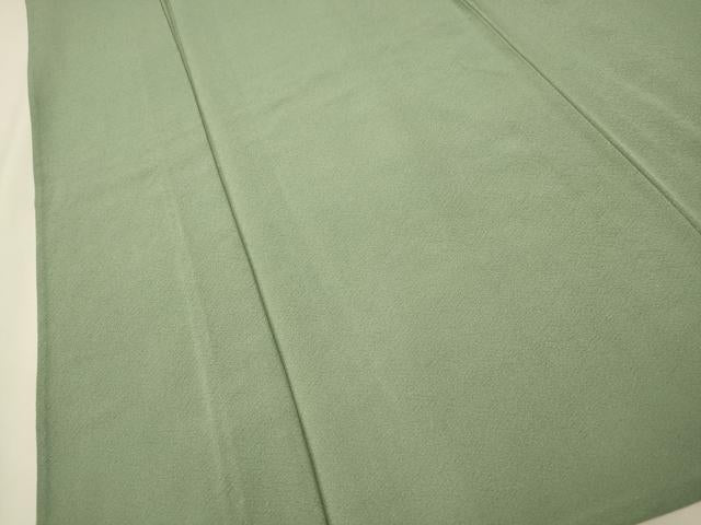 平和屋着物▽上質な色無地 単衣 山葵色 正絹 逸品 未使用 CAAT0799dy
