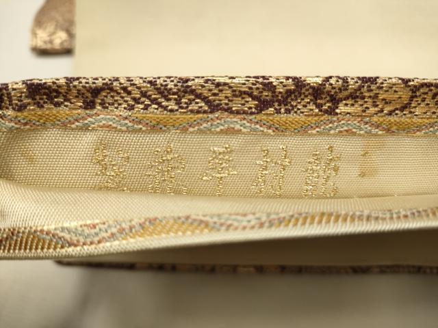平和屋着物●龍村平蔵製　六通柄　本袋帯　人物文　金銀糸　正絹　逸品　CAAT0803hy
