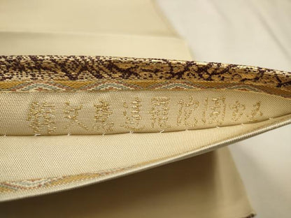 平和屋着物●龍村平蔵製　六通柄　本袋帯　人物文　金銀糸　正絹　逸品　CAAT0803hy
