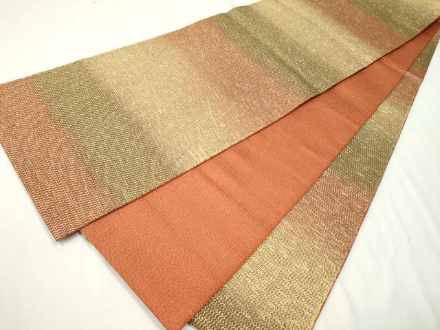 平和屋着物●ひなや工房 くむ・あむ・おる 伊豆蔵明彦 太鼓柄袋帯 総刺繍 流水飛鳥文 金糸 正絹 逸品 CAAT0858hy
