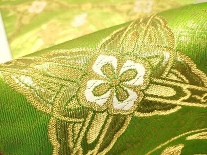 平和屋着物●西陣の名門 加納幸謹製 六通柄袋帯 天井花丸文 金銀糸 正絹 逸品 CAAT0874hy