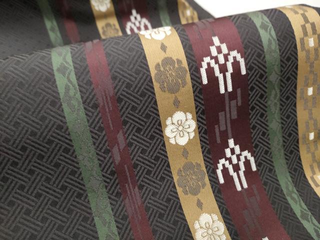 平和屋着物●九寸名古屋帯 琉球絣文様 正絹 逸品 CAAT0890hy