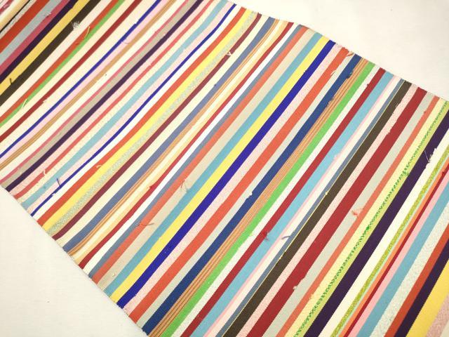 平和屋着物●爪掻き本綴れ　八寸名古屋帯　間道　金糸　正絹　逸品　CAAT0909hy