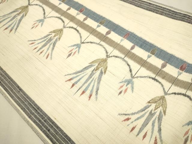平和屋着物●九寸名古屋帯　紬地　吉祥花文　正絹　逸品　CAAT0926hy