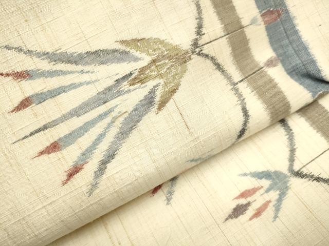 平和屋着物●九寸名古屋帯　紬地　吉祥花文　正絹　逸品　CAAT0926hy