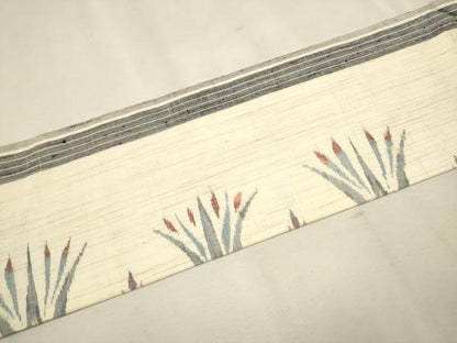 平和屋着物●九寸名古屋帯　紬地　吉祥花文　正絹　逸品　CAAT0926hy