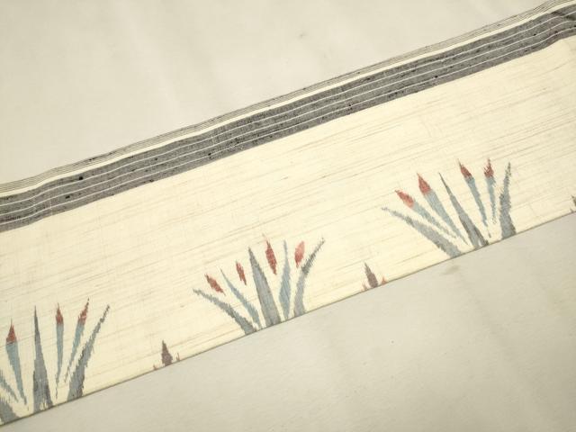 平和屋着物●九寸名古屋帯　紬地　吉祥花文　正絹　逸品　CAAT0926hy