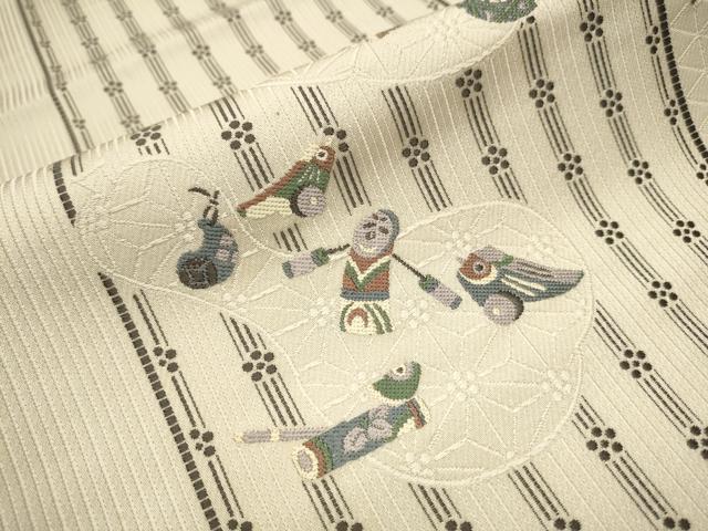 平和屋着物●八寸名古屋帯　瓢箪　玩具文　正絹　逸品　CAAT0931hy