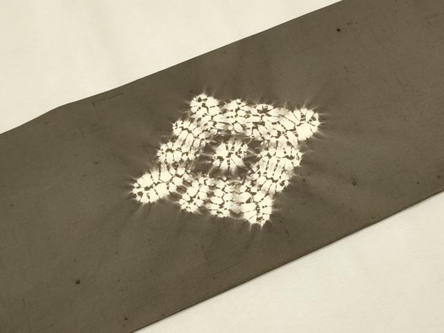 平和屋着物●希少　着物作家　山崎世紀　九寸名古屋帯　紬地　絞り　花菱文　正絹　逸品　CAAT0932hy