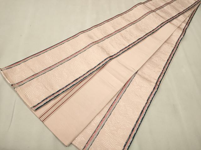 平和屋着物●本場筑前博多織　半幅帯　草花文　証紙付き　正絹　逸品　CAAT0958hy