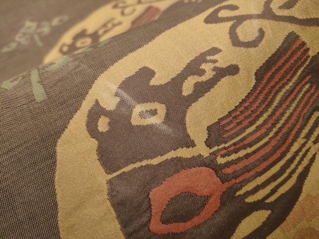 平和屋着物●名門木屋太　今河織物　六通柄袋帯　動物唐草文　正絹　逸品　CAAT0966hy