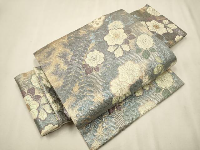 平和屋着物●西陣　佐々木染織謹製　ワンタッチつけ帯　辻が花　ふくらし織　幻想　金糸　証紙付き　正絹　逸品　CAAT0977hy
