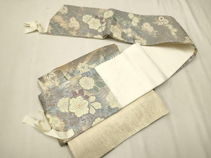 平和屋着物●西陣　佐々木染織謹製　ワンタッチつけ帯　辻が花　ふくらし織　幻想　金糸　証紙付き　正絹　逸品　CAAT0977hy