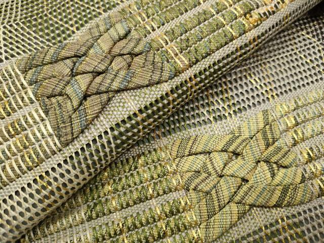 平和屋着物＊夏物 太鼓柄袋帯 抽象文様 金糸 正絹 逸品 DAAY8358cm 2025年