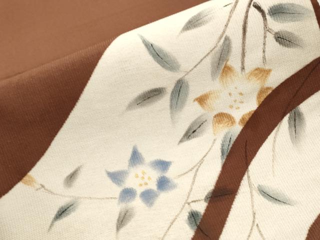平和屋着物●六通柄袋帯　手描き　枝花文　金彩　正絹　逸品　CAAT1042hy