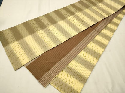 平和屋着物●両面 全通柄袋帯 絞り 横段文 証紙付き 正絹 逸品 CAAT1044hy