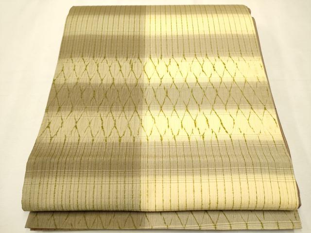 平和屋着物●両面 全通柄袋帯 絞り 横段文 証紙付き 正絹 逸品 CAAT1044hy