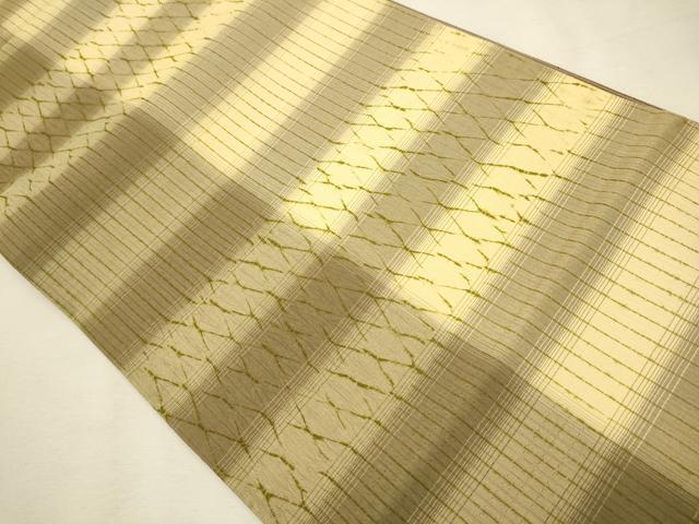 平和屋着物●両面 全通柄袋帯 絞り 横段文 証紙付き 正絹 逸品 CAAT1044hy