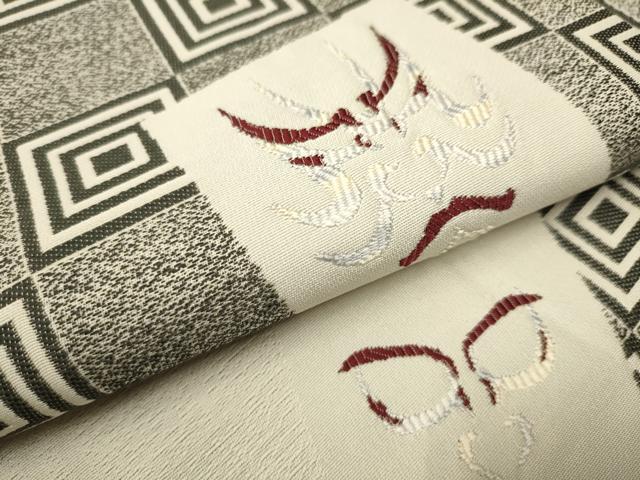 平和屋着物●九寸名古屋帯　歌舞伎　熊取　正絹　逸品　CAAT1173hy