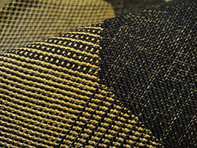 平和屋着物●八寸名古屋帯 組織 吉祥文 黒地 金糸 正絹 逸品 CAAT1179hy