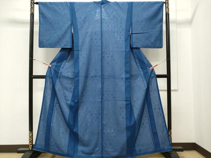 平和屋着物▽小紋 単衣 絽合わせ 絽×絽 立涌菱文 洗える着物 CAAT1913ev