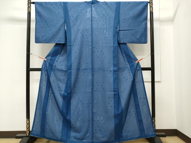 平和屋着物▽小紋 単衣 絽合わせ 絽×絽 立涌菱文 洗える着物 CAAT1913ev