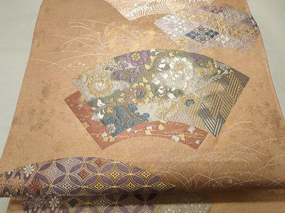 平和屋着物◎六通柄袋帯 唐織 吉祥綾錦文 金銀糸 正絹 逸品 CAAT2018yk