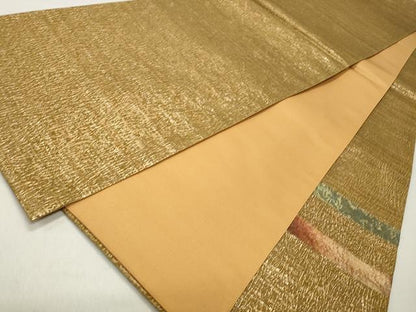 平和屋着物◎太鼓柄袋帯 切り嵌め 菱吉祥文 金糸 正絹 逸品 CAAT2036yk