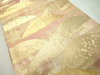 平和屋着物◎六通柄袋帯　遠山文　金糸　正絹　逸品　CAAT2084yk