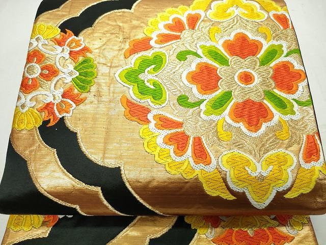 平和屋着物◎六通柄袋帯　吉祥文　金銀糸　引箔　正絹　逸品　CAAT2220yk
