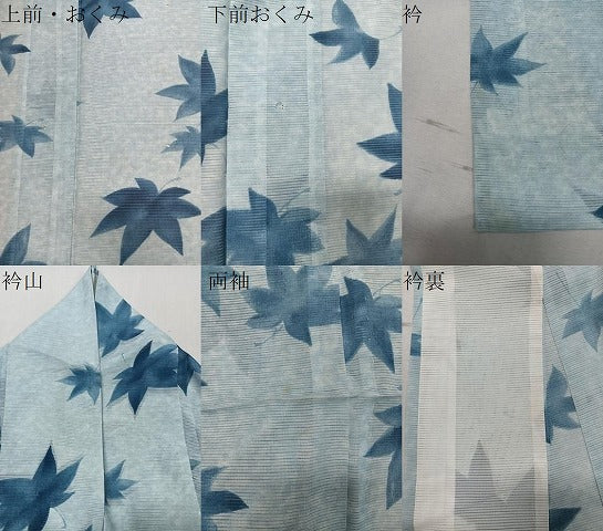 平和屋着物＊夏物 小紋 絽 楓文 洗える着物 CAAT2654xi