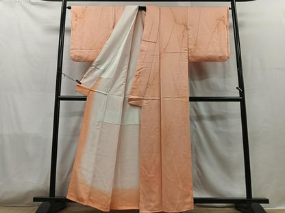 平和屋着物■上質な色無地　草花地紋　宍色　正絹　逸品　CAAT3498xe