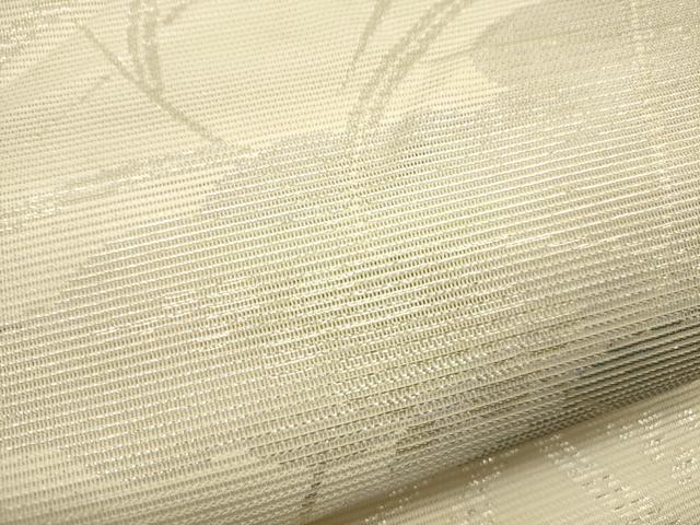 平和屋着物＊夏物 六通柄袋帯 雲重ね草花文 銀糸 正絹 逸品 CAAT3616eg