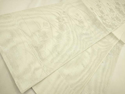 平和屋着物＊夏物 六通柄袋帯 草花文 銀糸 正絹 逸品 CAAT3620eg