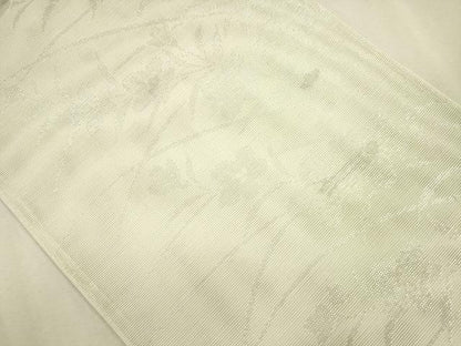平和屋着物＊夏物 六通柄袋帯 草花文 銀糸 正絹 逸品 CAAT3620eg