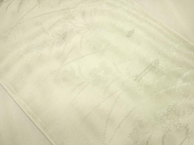 平和屋着物＊夏物 六通柄袋帯 草花文 銀糸 正絹 逸品 CAAT3620eg