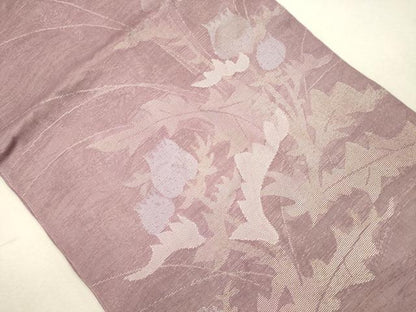 平和屋着物＊夏物 太鼓柄袋帯 草花文 金銀糸 正絹 逸品 CAAT3633eg