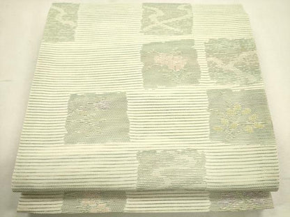 平和屋着物＊夏物　六通柄　京袋帯　色紙草花文　CAAT3741eg
