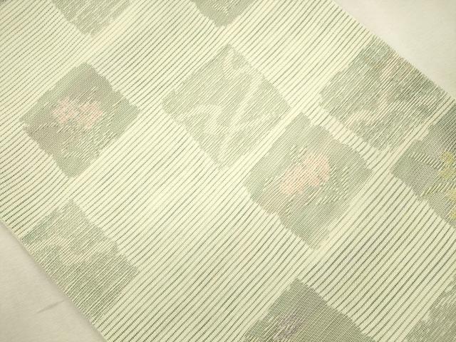 平和屋着物＊夏物　六通柄　京袋帯　色紙草花文　CAAT3741eg
