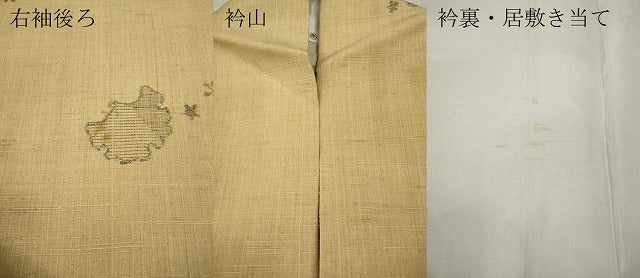 平和屋着物▽生紬 単衣 雪輪花文 正絹 逸品 CAAT4113ut