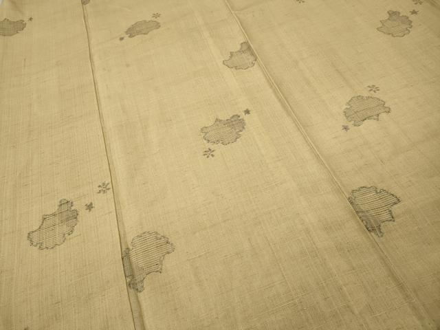平和屋着物▽生紬 単衣 雪輪花文 正絹 逸品 CAAT4113ut