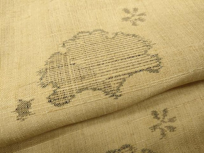 平和屋着物▽生紬 単衣 雪輪花文 正絹 逸品 CAAT4113ut