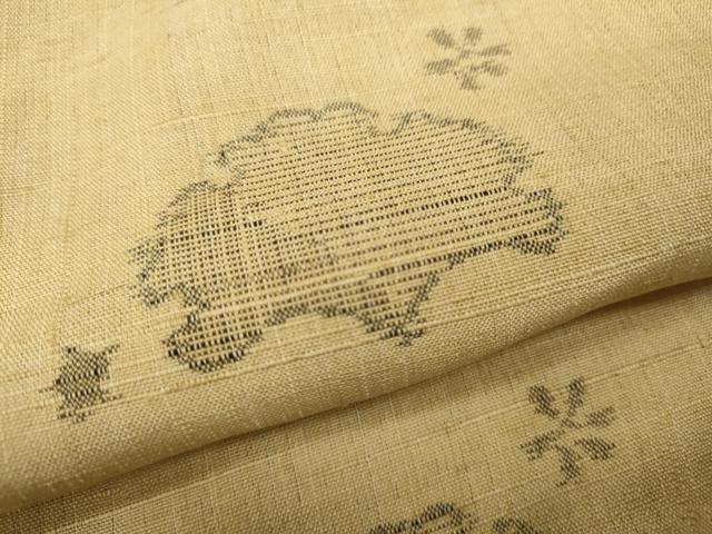 平和屋着物▽生紬 単衣 雪輪花文 正絹 逸品 CAAT4113ut
