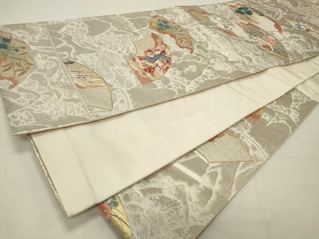 平和屋着物◎六通柄袋帯 唐織 地紙花文 金銀糸 正絹 逸品 CAAT4420in