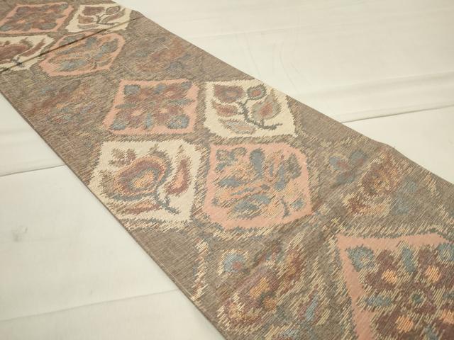 平和屋着物◎六通柄袋帯 菱花文 金糸 正絹 逸品 CAAT4731in