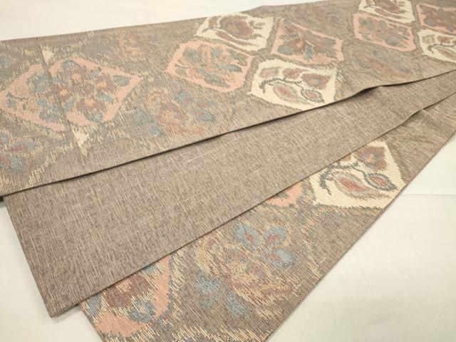 平和屋着物◎六通柄袋帯 菱花文 金糸 正絹 逸品 CAAT4731in